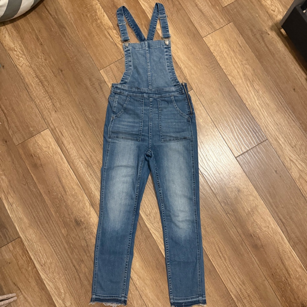 Madewell Slim Drophem Denim Overalls Size Small